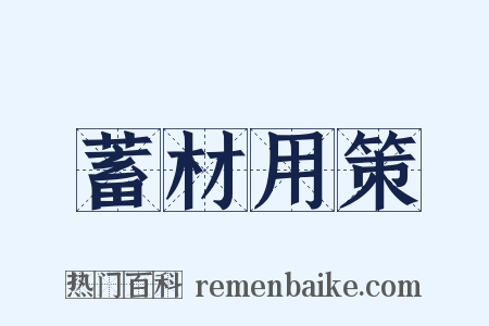 蓄材用策是什么意思的图片